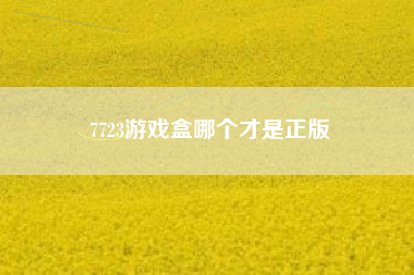 7723游戏盒哪个才是正版