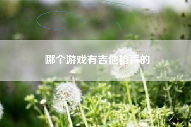 哪个游戏有吉他枪声的