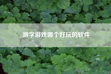 测字游戏哪个好玩的软件