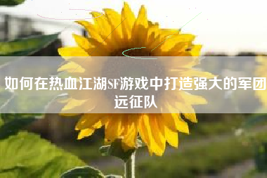 如何在热血江湖SF游戏中打造强大的军团远征队