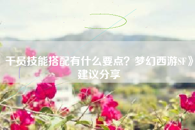 干员技能搭配有什么要点？梦幻西游SF》建议分享