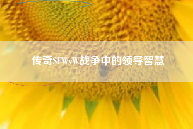 传奇SFWvW战争中的领导智慧