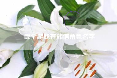 哪个游戏有韩信角色名字