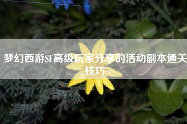 梦幻西游SF高级玩家分享的活动副本通关技巧