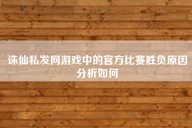 诛仙私发网游戏中的官方比赛胜负原因分析如何