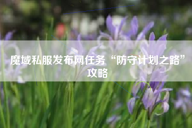 魔域私服发布网任务“防守计划之路”攻略