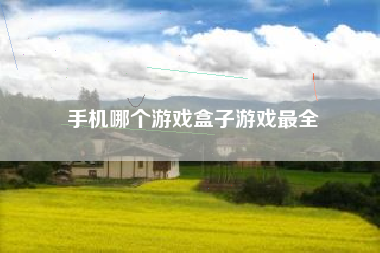 手机哪个游戏盒子游戏最全