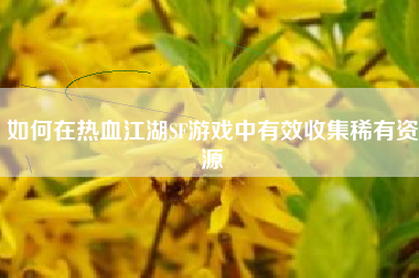 如何在热血江湖SF游戏中有效收集稀有资源