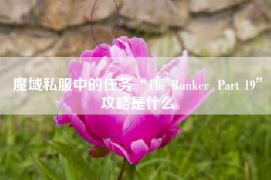 魔域私服中的任务“The Bunker  Part 19”攻略是什么