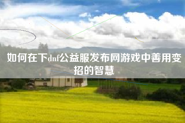 如何在下dnf公益服发布网游戏中善用变招的智慧