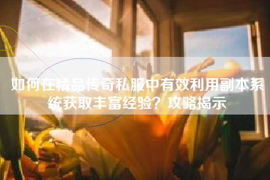 如何在精品传奇私服中有效利用副本系统获取丰富经验？攻略揭示