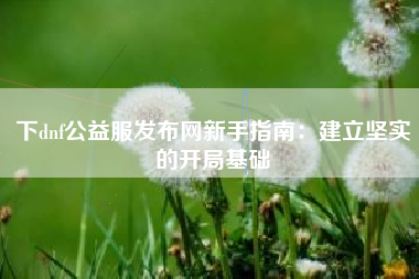 下dnf公益服发布网新手指南：建立坚实的开局基础