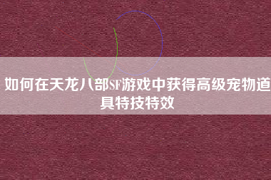 如何在天龙八部SF游戏中获得高级宠物道具特技特效