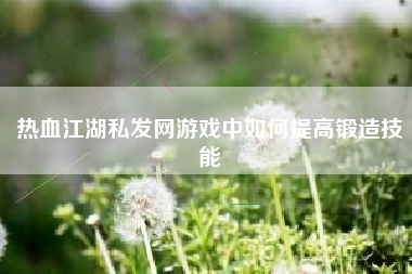 热血江湖私发网游戏中如何提高锻造技能