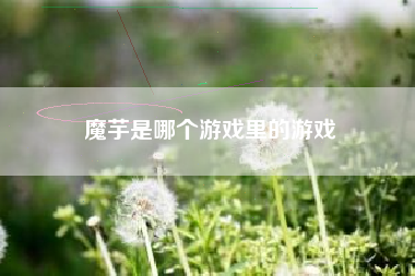 魔芋是哪个游戏里的游戏