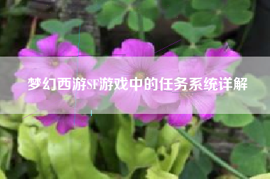 梦幻西游SF游戏中的任务系统详解