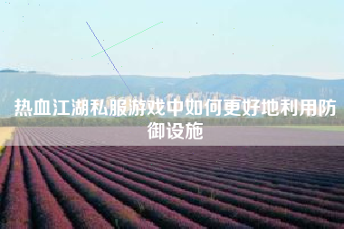 热血江湖私服游戏中如何更好地利用防御设施