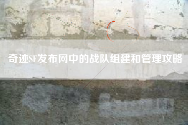 奇迹SF发布网中的战队组建和管理攻略