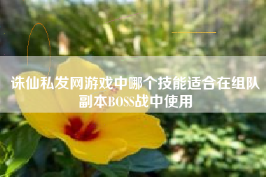 诛仙私发网游戏中哪个技能适合在组队副本BOSS战中使用