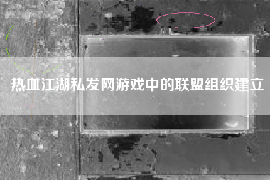 热血江湖私发网游戏中的联盟组织建立