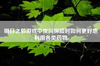 明日之后游戏中夜间探险时如何更好地利用各类药物