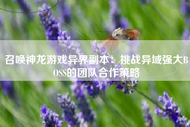 召唤神龙游戏异界副本：挑战异域强大BOSS的团队合作策略