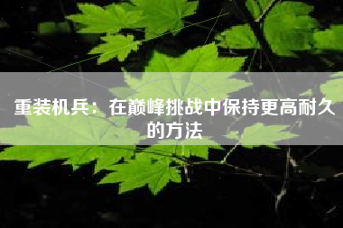 重装机兵：在巅峰挑战中保持更高耐久的方法