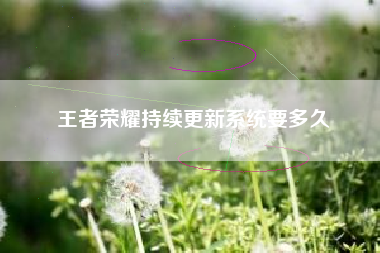 王者荣耀持续更新系统要多久