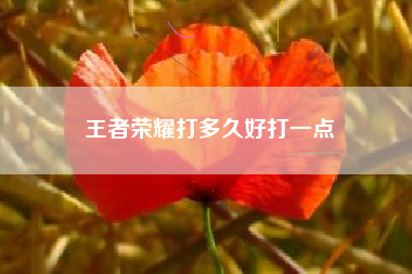 王者荣耀打多久好打一点