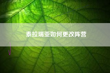 泰拉瑞亚如何更改阵营