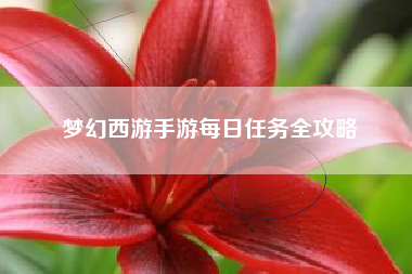 梦幻西游手游每日任务全攻略