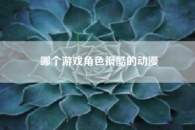 哪个游戏角色很酷的动漫