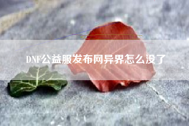 DNF公益服发布网异界怎么没了