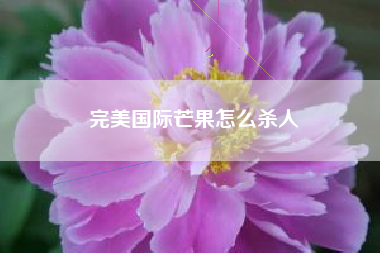 完美国际芒果怎么杀人