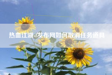 热血江湖sf发布网如何取消任务道具