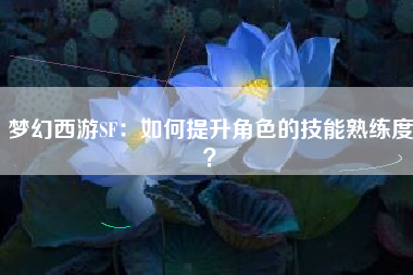 梦幻西游SF：如何提升角色的技能熟练度？