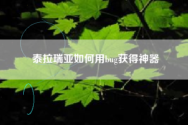 泰拉瑞亚如何用bug获得神器