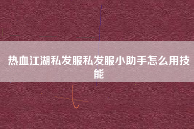 热血江湖私发服私发服小助手怎么用技能