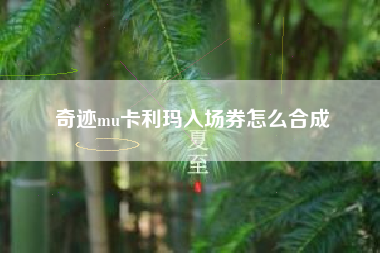 奇迹mu卡利玛入场券怎么合成