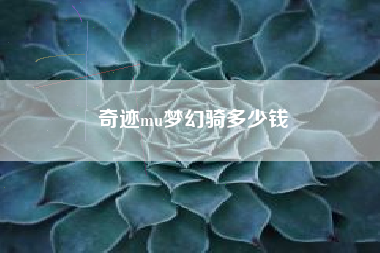 奇迹mu梦幻骑多少钱