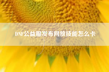 DNF公益服发布网放技能怎么卡