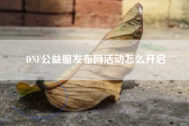 DNF公益服发布网活动怎么开启