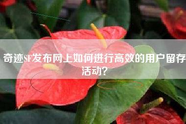 奇迹SF发布网上如何进行高效的用户留存活动？